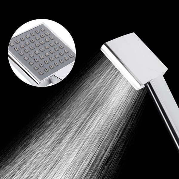 Square Handheld Shower Head Simple Exclusive Shower Head Top Spray Silver