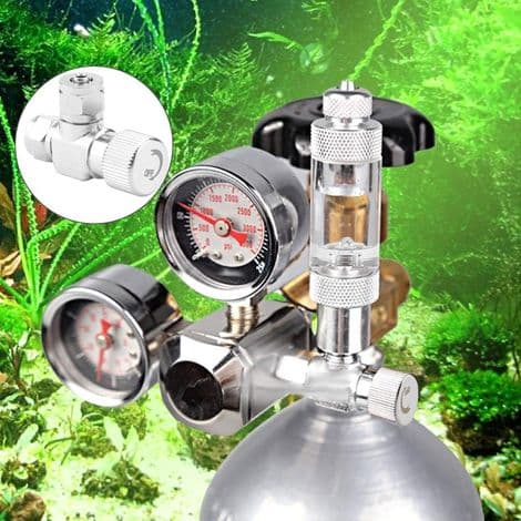 Nåleventil til akvariesystem CO2-regulator bobletæller akvarietilbehør (dobbelt hoved trimventil, 2)