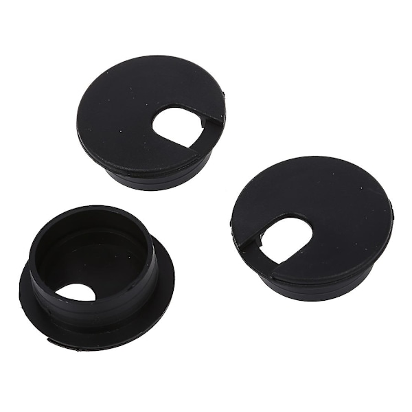 10 stk. 35 mm sort kabelgennemføring kabeludgang skrivebord bordledning