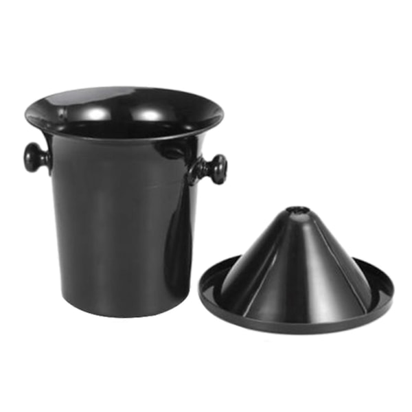 4x Vinspott Black Plast Vinspottkopp - Standardstorlek Med Svart Tratt Champagnehink - YX