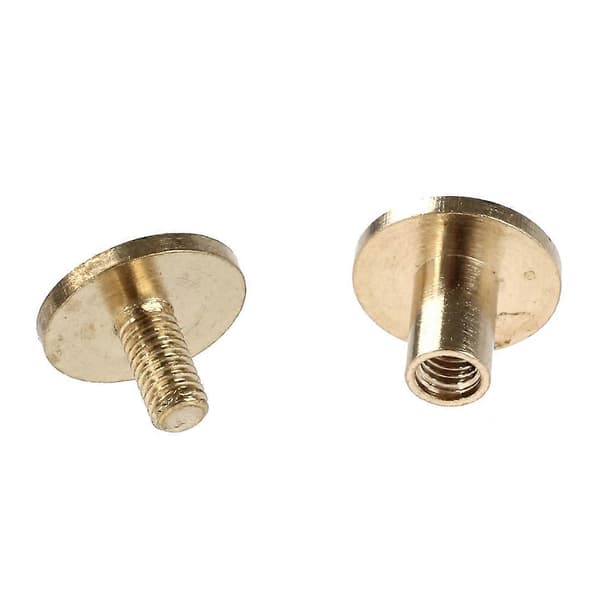 10x Arc Solid Messing Knapp Stud Skrue Spiker Skrue tilbake Lær Rivet Belte 6mm