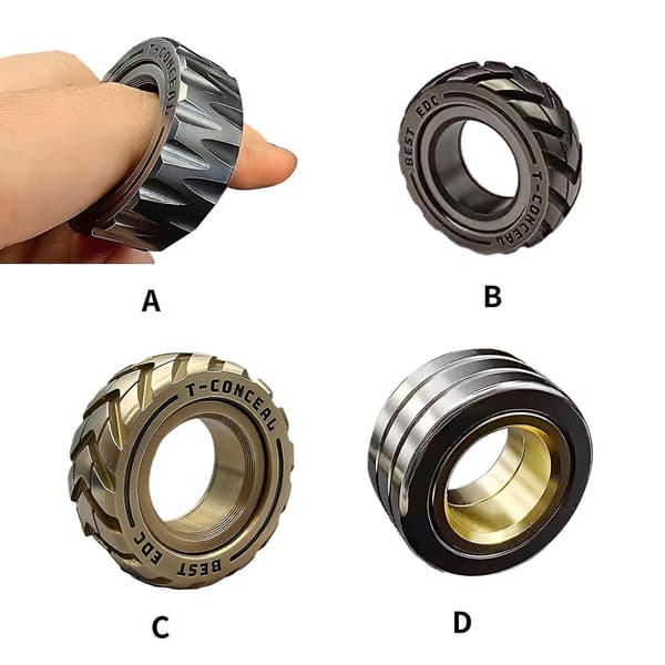 Dobbeltfunktionel Motorcykel Dæk Fidget Ring i Rustfrit Stål - Stressaflastende Legetøj - SDR