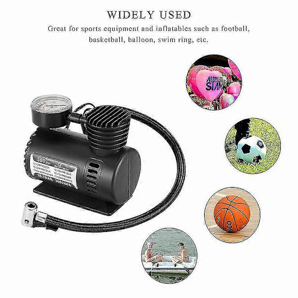 300psi 12V Mini Auton sähköinen ilmapumppu Ilmakompressori Kannettava renkaiden täyttölaite autolle ja pyörälle