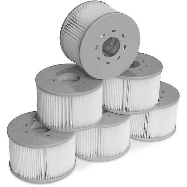 Sæt med 6 filtre til oppustelige Mspa-whirlpools, 106cm - 6 udskiftningsfilterpatroner til oppustelige Mspa-whirlpools