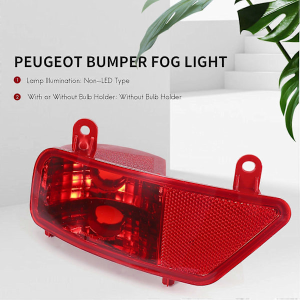 Baklykter for bakfangeren, reflekslys for 3008 2009 2010 2011 2012 2013 2014 2015 5.0 2 R