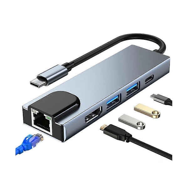 Type C till RJ45 USB 3.0 USB C HUB Type C Splitter till -Kompatibel 4K Dockningsstation Laptop Adapter m