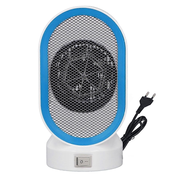 Värmefläkt 400W Plug and Play Mini Portabel Elektrisk Inomhusvärmare Fläkt för Hemmakontor Sovsal Himmelsblå EU-kontakt 220V