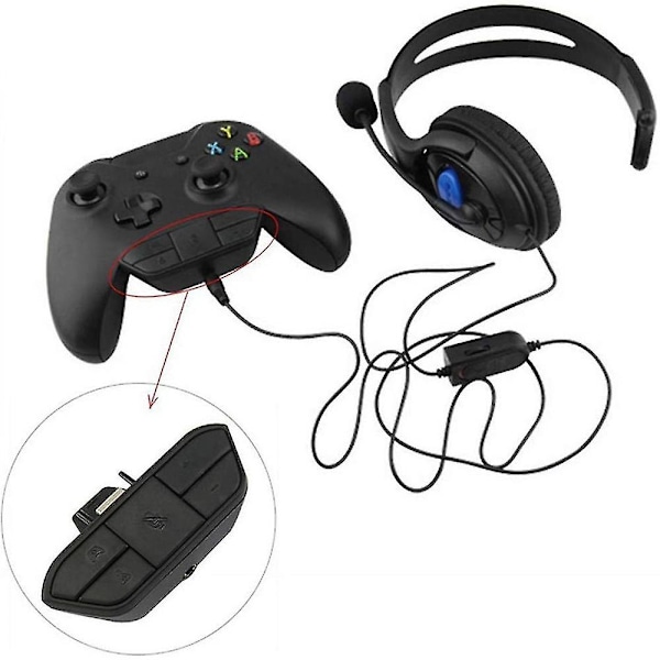 Stereokuulokemikrofonin sovitin Xbox One/One S/Elite 1&2/Xbox Series X|S -ohjaimille, mikrofonikuulokemikrofonin sovitin Xbox One -ohjaimelle