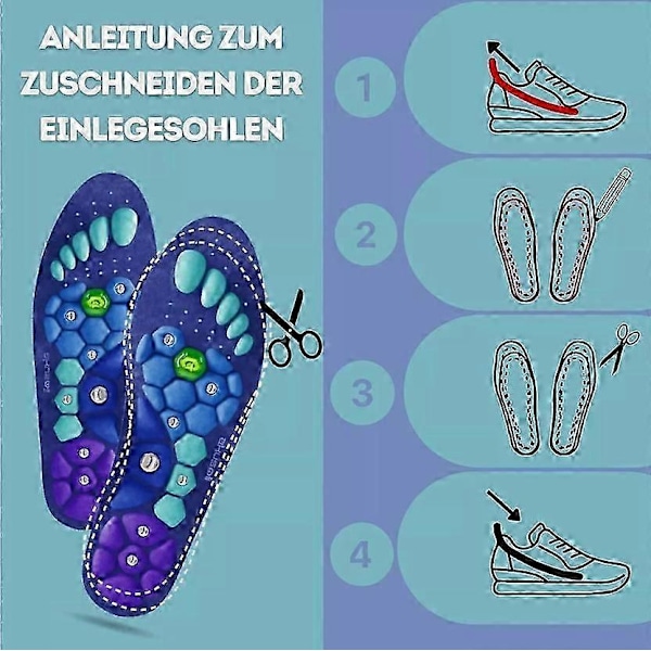 Akusoli Magneettiset Kengät Akupunktio-Sisäpohjat Kipuun EU35-47(30cm)