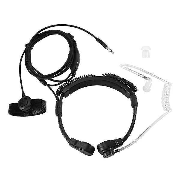 3,5 mm justerbart halsmikrofon hörlurar mikrofon dold akustisk rör öronmussla headset med finger PTT för Android mobiltelefon