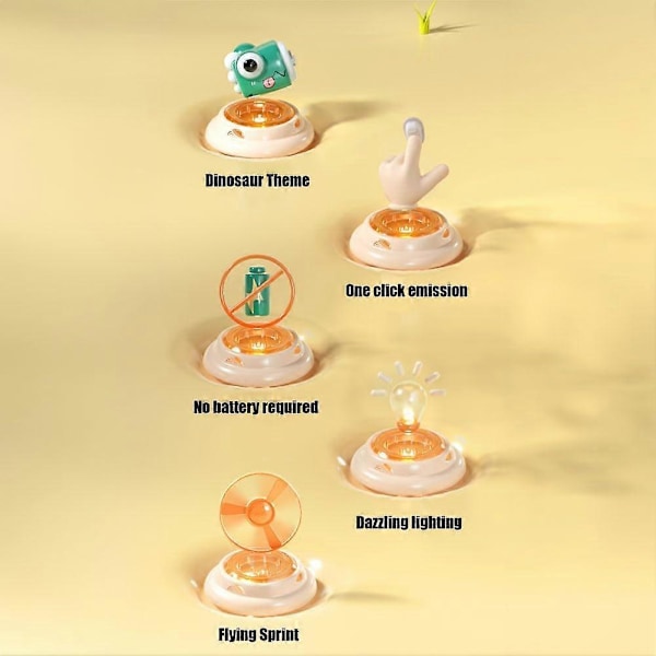 Udendørs Flyvelegetøj Frugt Dinosaur Tema 3I1Flyvende Disk Launcher Børnelegetøj Launcher med Udendørs Indendørs Spil Aktiviteter