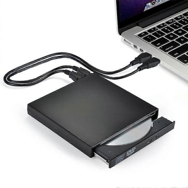 Usb 2.0 Ekstern Dvd-drev, Cd-rom-drev, Cd-rw-brænder, Bærbar Brænder, Egnet Til Laptop, Windows, Pc - Sort