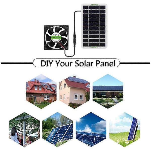 12V 30W Solar Udluftningsventilator til Loft, Drivhus, RV, Båd