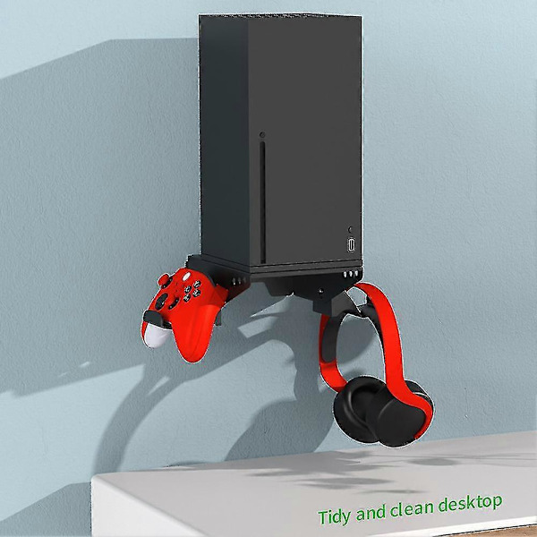 Väggfäste för spelkonsol Kompatibel med Xbox Series X, Metallförvaringshållare Hyllställ