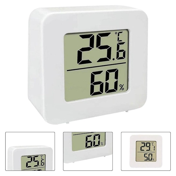 5-pack Mini Digital LCD-display Temperatur och Fuktighet Meter Sensor Väggmonterad Inomhus Rum Väder