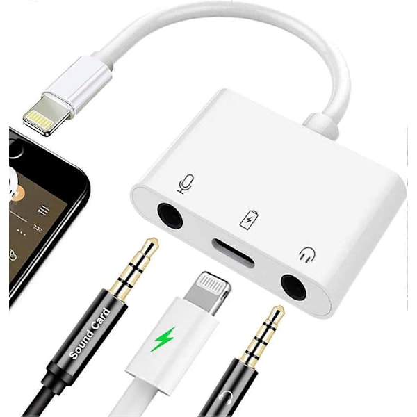 Mikrofonadapter för Livestreaming till Mikrofon & 3.5mm Hörlursadapter
