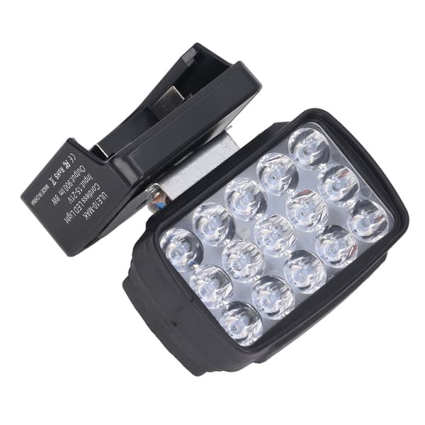 LED Work Light 15 Beads 6500K 15V-21V Lithium Work Lamp for Shops Barns Cars 8W