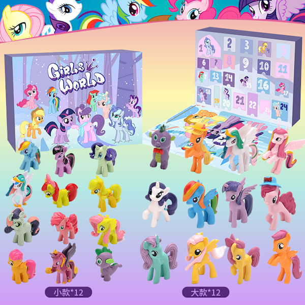 Jente Adventskalender 2024 - Adventskalender Tilbehør Juledekorasjoner My Little Pony