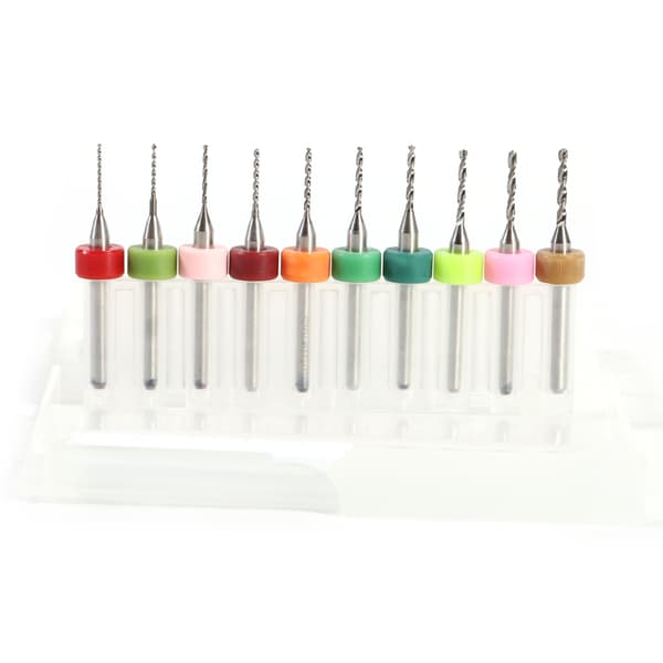 10 stk 0,6-1,5 mm karbid mini mikroborekroner for CNC PCB kretskort