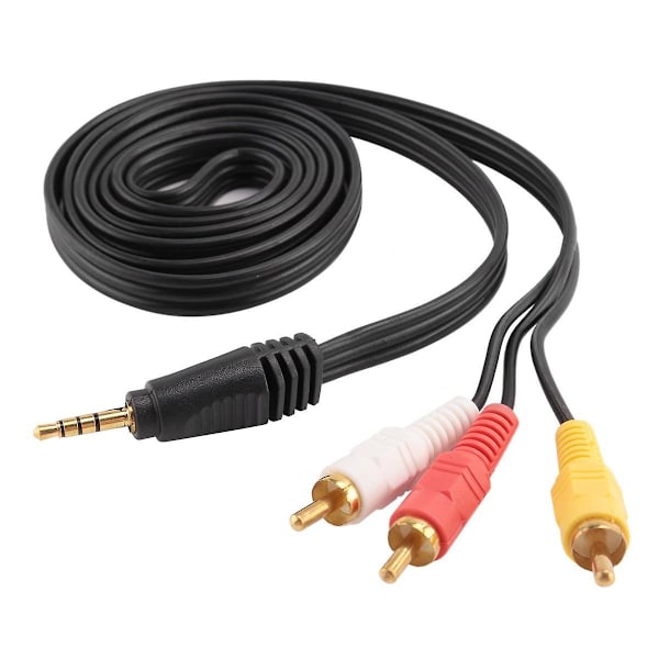 4,9ft Lang 3,5mm Jack til 3 RCA Han Adapter AV Forlængerkabel til TV VCD DVD