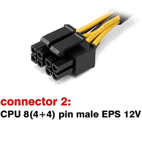 ATX 4-nastainen naaras - emolevyn CPU 8(4+4)-nastainen uros EPS 12V -muunninadapterin jatkojohto punottu