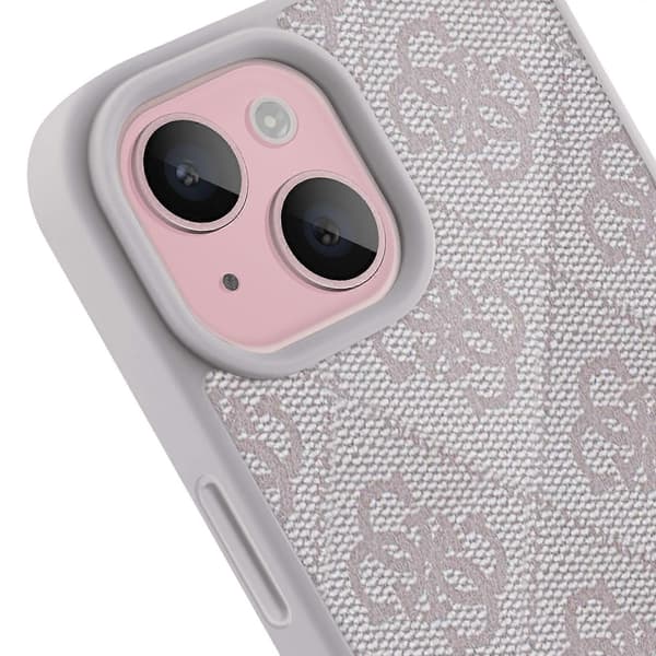 Etui til iPhone 15 Plus Elegant Trykt 4G Kamera Hevet, Lys Rosa