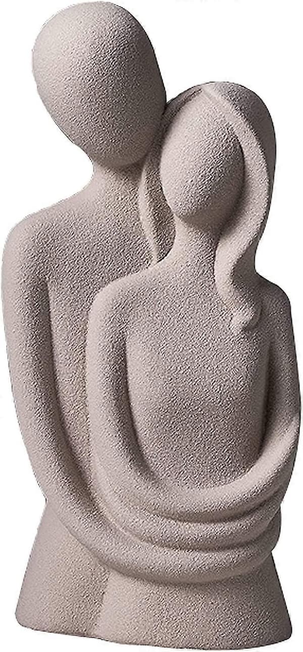 Nirvana Moderne Abstrakt Keramisk Skulptur - Kontor eller Hjem Decor - Par - Grå