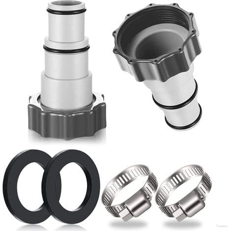2 STK Poolslangeadapter, Pooladapter, Adapter til Intex Pools, Poolslangeadapter, Pumpeslangeadapter, Fitting til Poolslange Ø 32 og 38 mm