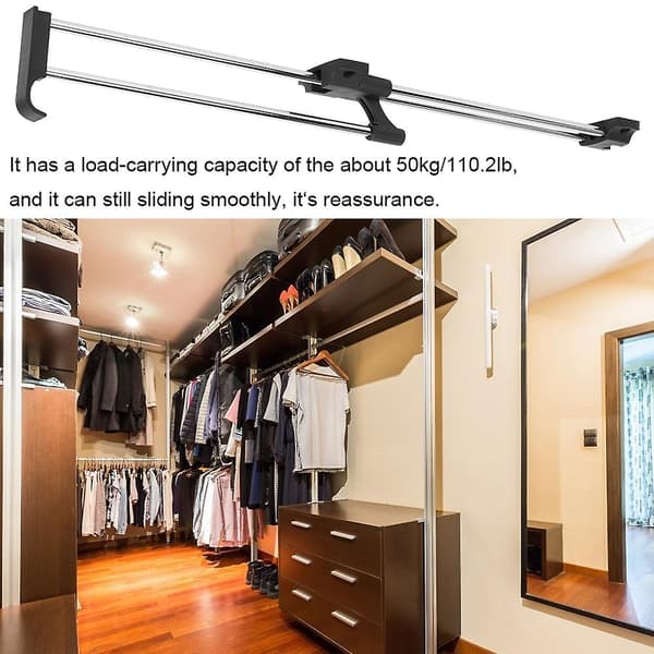 Utdragbar garderobsstång, justerbar klädarrangör, 30 cm
