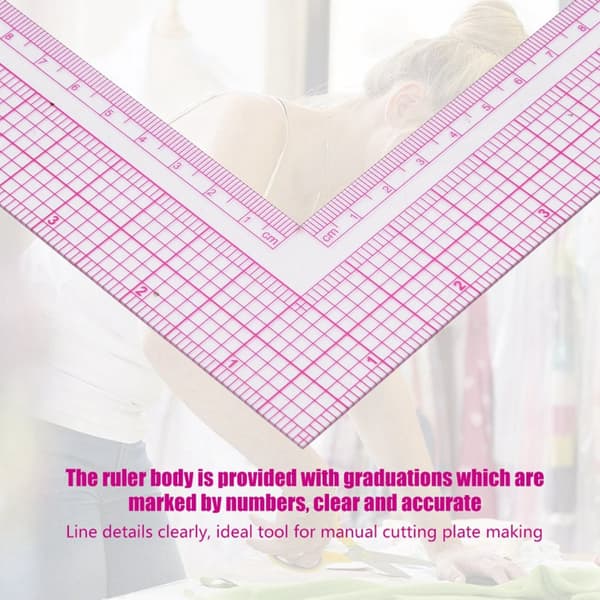 Professional Plastic L-square Measuring Ruler for Sewing and Tailoring (5808)