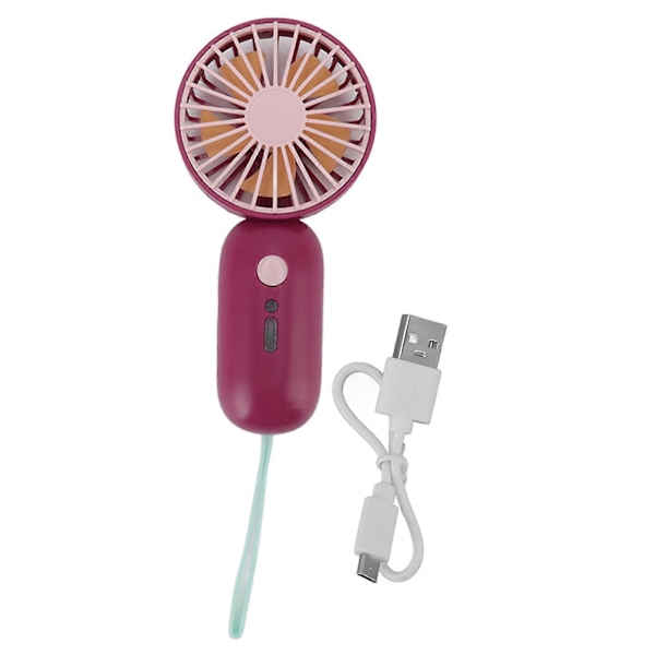 Kädessä pidettävä tuuletin, 3 nopeustilaa, USB-lataus, hiljainen, mini, kannettava, helppo hallinta, mini kannettava tuuletin kotiin, toimistoon, matkoille, punainen