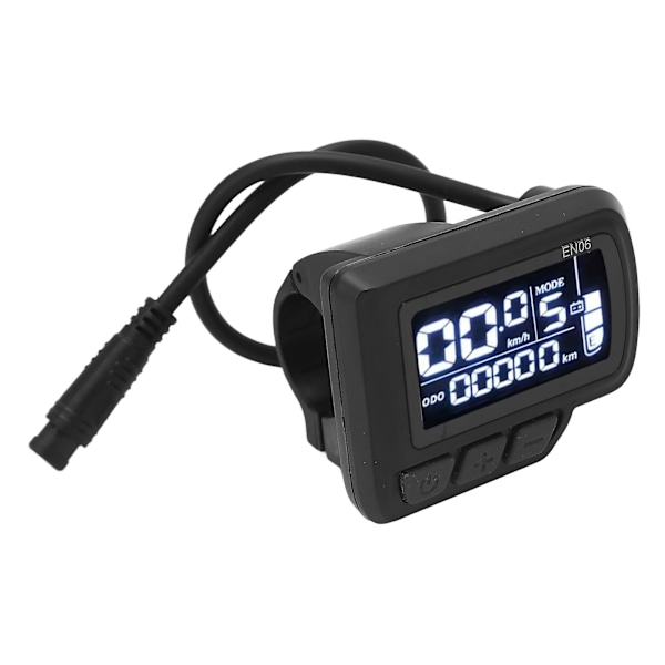 LCD-pyöränäyttömittari 6-napainen vedenkestävä johto 24V 36V 48V 60V sähköpyörän paneeli 22,2 mm ohjaustangolle