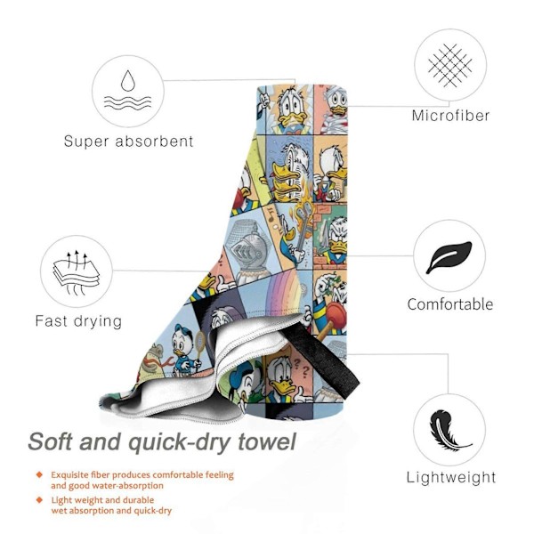 a563 Kalle Anka Cartoon Snabbtorkande Badhandduk Mikrofiber Simning Strandhandduk för Dagligt Bruk  hgjl563