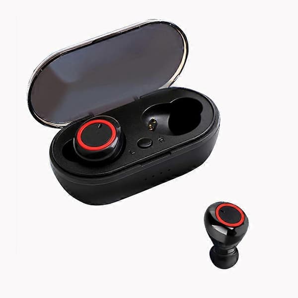 Y50 bluetooth headset TWS2 bluetooth headset mini bærbar trådløs a2 bluetooth headset 5.0 touch touch Sort rød - farveboks emballage