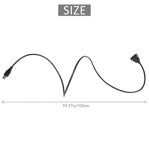 Bil Dashboards Flush Mount USB Han til Hun Stikforlængerpanel Kabel 1M