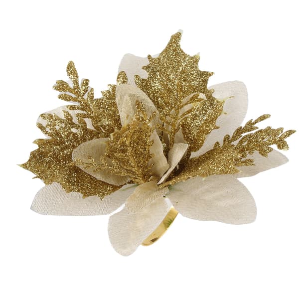 Julblomma servettring tyg konst blomma servettring