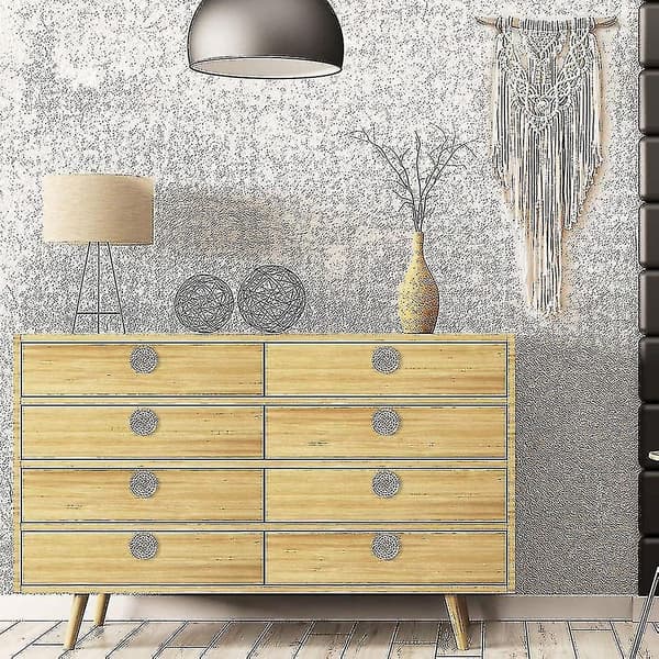 Boho Rattan Kommode Knapper Runde Træ Skuffe Knapper Håndlavet Flettet Viklet Og Skruer Til Boho Møbler
