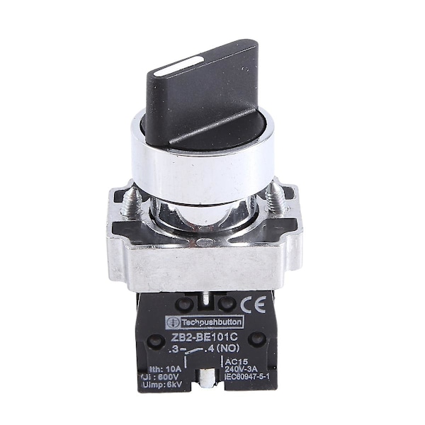 22mm Latching 2 NO 3-Position Rotary Selector Select Switch ZB2-BE101C Svart