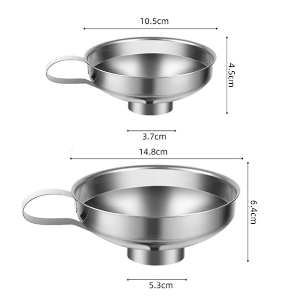 Konserverings tratt, 2-pack rostfritt stål konserveringstillbehör köks tratt burk tratt konserverings tratt