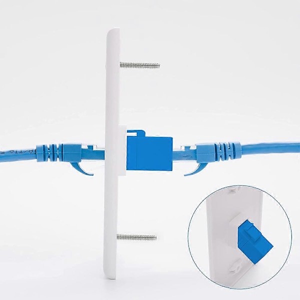 2-pakning 1 Port Ethernet Veggplate, RJ45 Cat6 Hunn til Hunn Jack Inline Kobling Frontplater, 1-Po