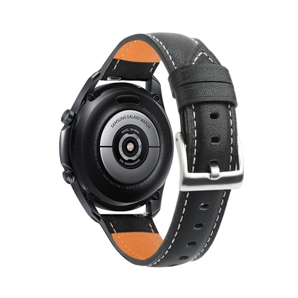 Samsung Galaxy Watch 3 (45 mm) armbånd Ekte lær Svart