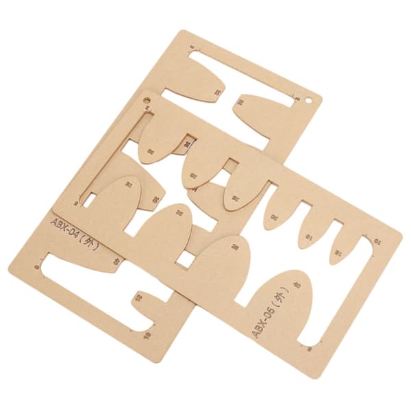 2 pcs Leather Craft Acrylic Stencil Set for DIY Handmade Belt Sword Tail Square Tail Cutting Tool