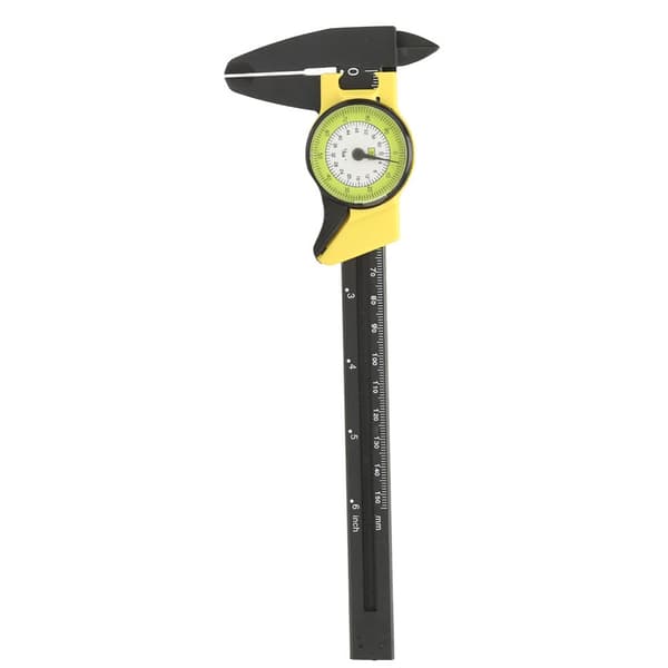Plast Dial Vernier Caliper Linjal - Profesjonelt 0-150mm Måleverktøy (Gul)