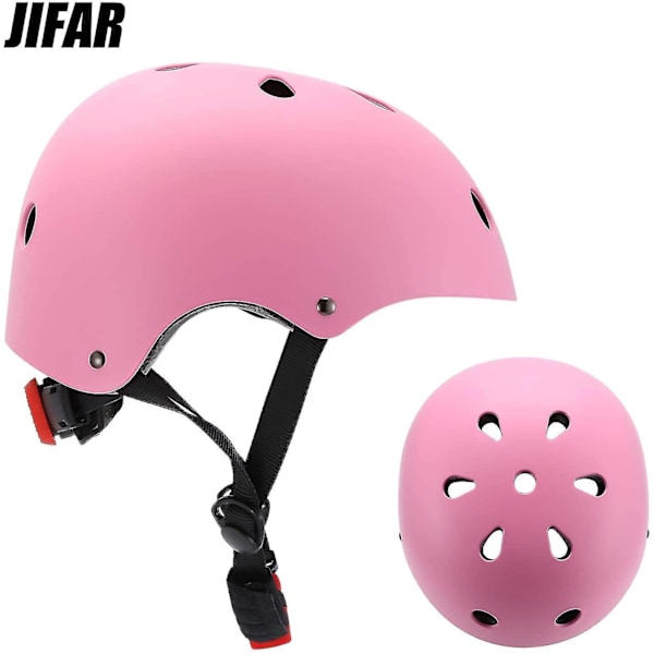Set med 7 st skyddsutrustning för barn, hjälm och knäskydd, pojkar och flickor, justerbar hjälm för barn, knä- och armbågsskydd för cykling, skridskoåkning, skateboard