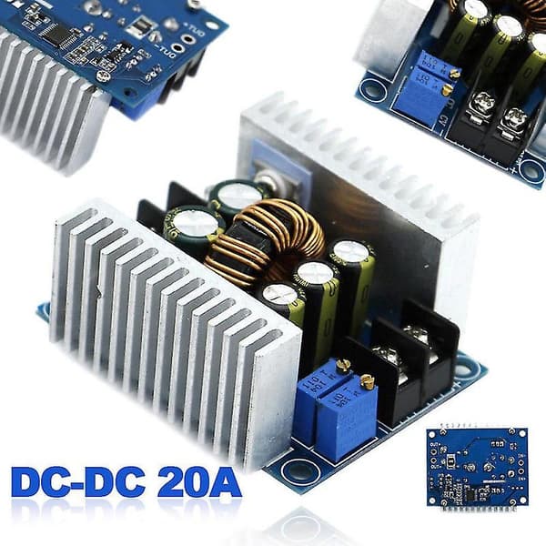 DC-DC Konverter 20A 300W Buck Boost Strømjusterbar Laderkortmodul