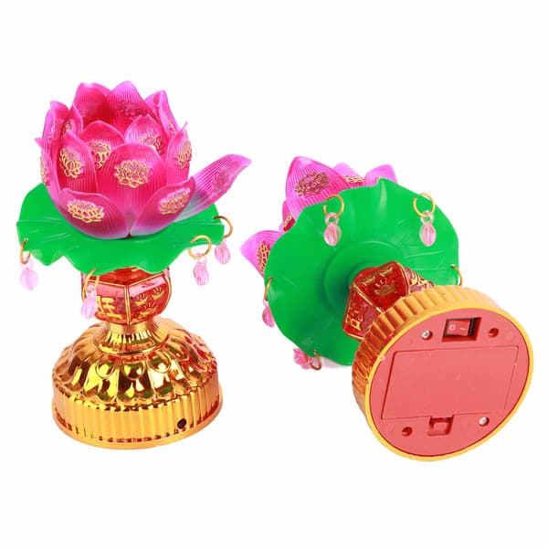 LED Lotus Buddha Lamp, 1 Pair USB Powered, Light-Transmitting Engraved Design, Home Decor Lamp, 15x7.5cm