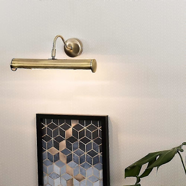 Moderne Justerbar Dobbel Bildevegglampe i Antikk Messingfinish