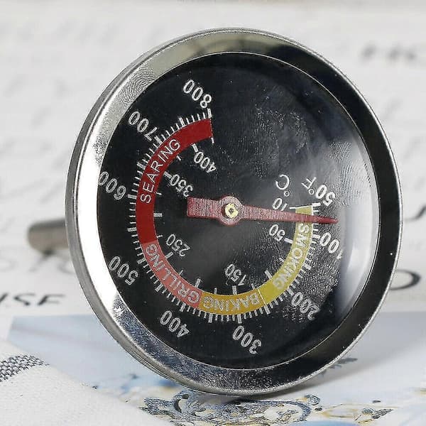 BBQ-termometer i rustfritt stål med temperaturmåler 50-400, bimetalltermometer i rustfritt stål for BBQ