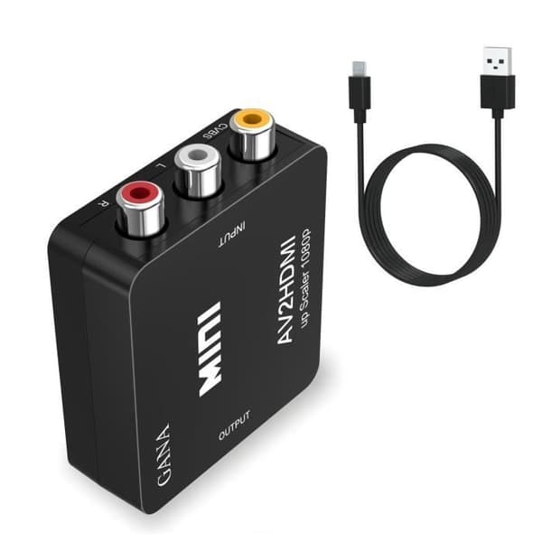 Videoadapter - RCA til HDMI - 1080P - Sort - Sender videosignal