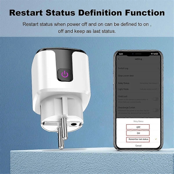 20A Smart Socket Tuya Wifi Smart Plugg Strøm AC100-240V Uttak Alexa Home Stemmestyring Timing Socket Tuya S